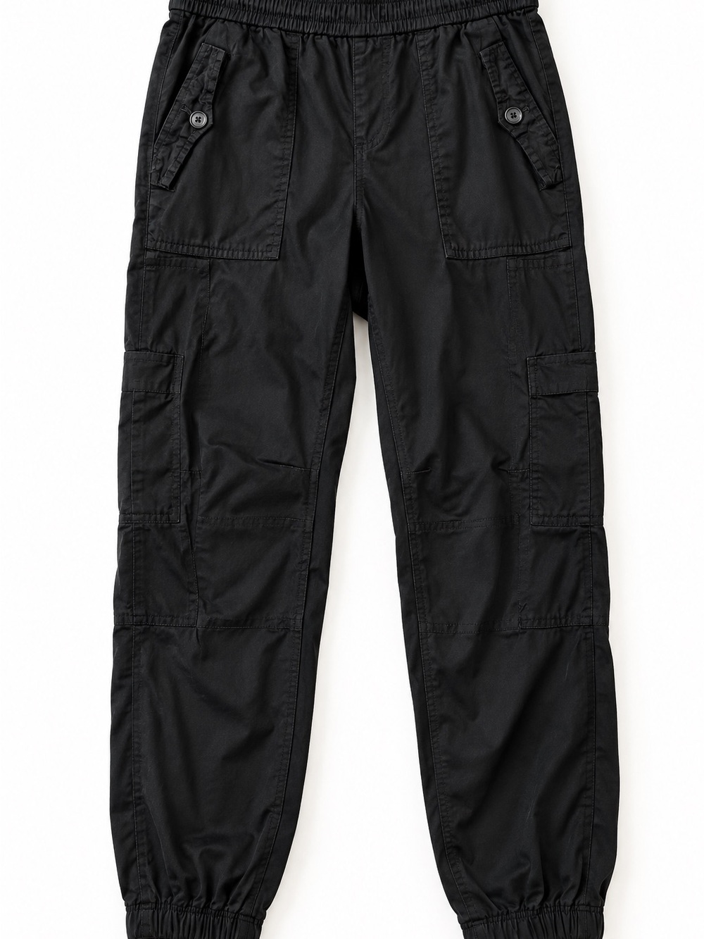 LOFT Petite Black Utility Cargo Jogger Pants 8P Cotton